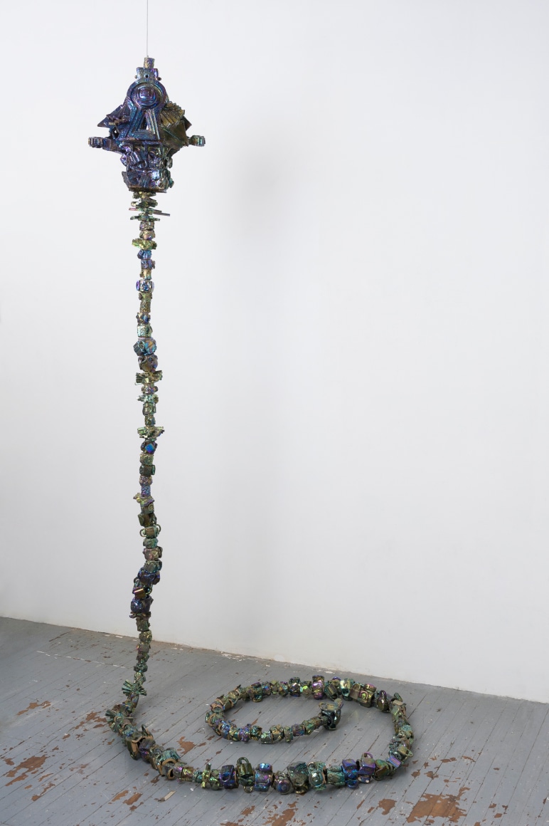 Julia Kunin Le Boulon, 2014 ceramic 120 x 36 x 36 inches (dimensions variable)
