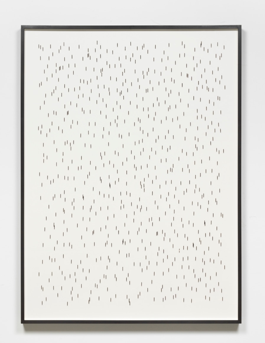 Alicja Kwade Rain (70 cm), 2018 Measuring stick on paper 51 1/5 x 37 4/5 x 2 inches