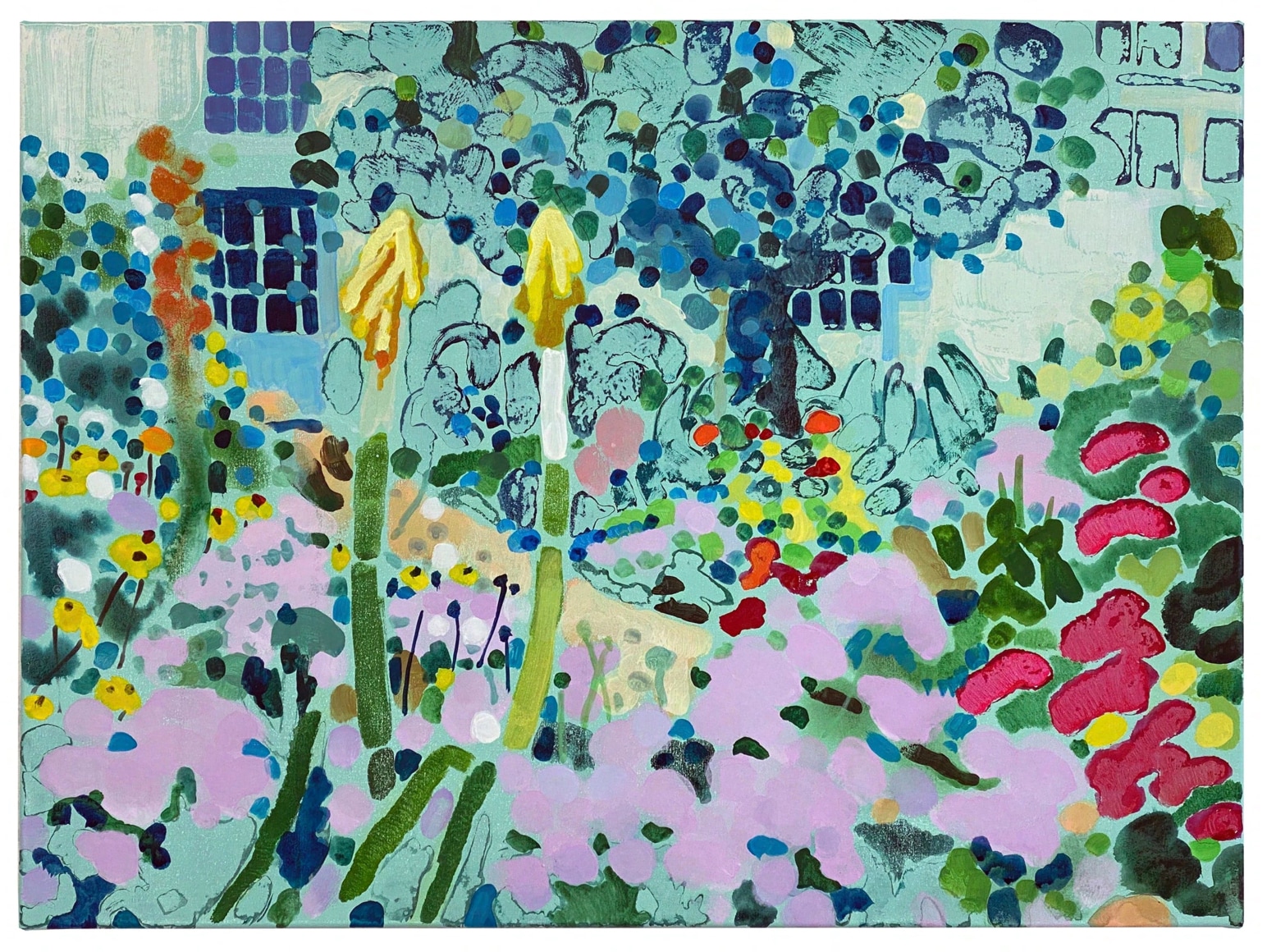 Tim Braden Charleston (blues and Violet), 2025 acrylic on canvas 29 1/2 x 39 3/8 inches 75 x 100 cm