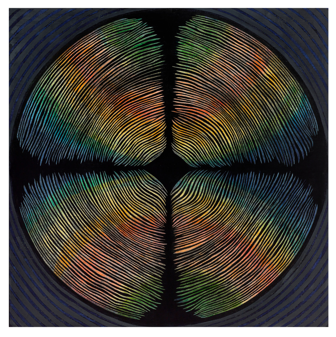 Mara Held Tsukiyo, 2016 egg tempera on linen over panel 48 1/8 x 48 1/8 inches $15,000