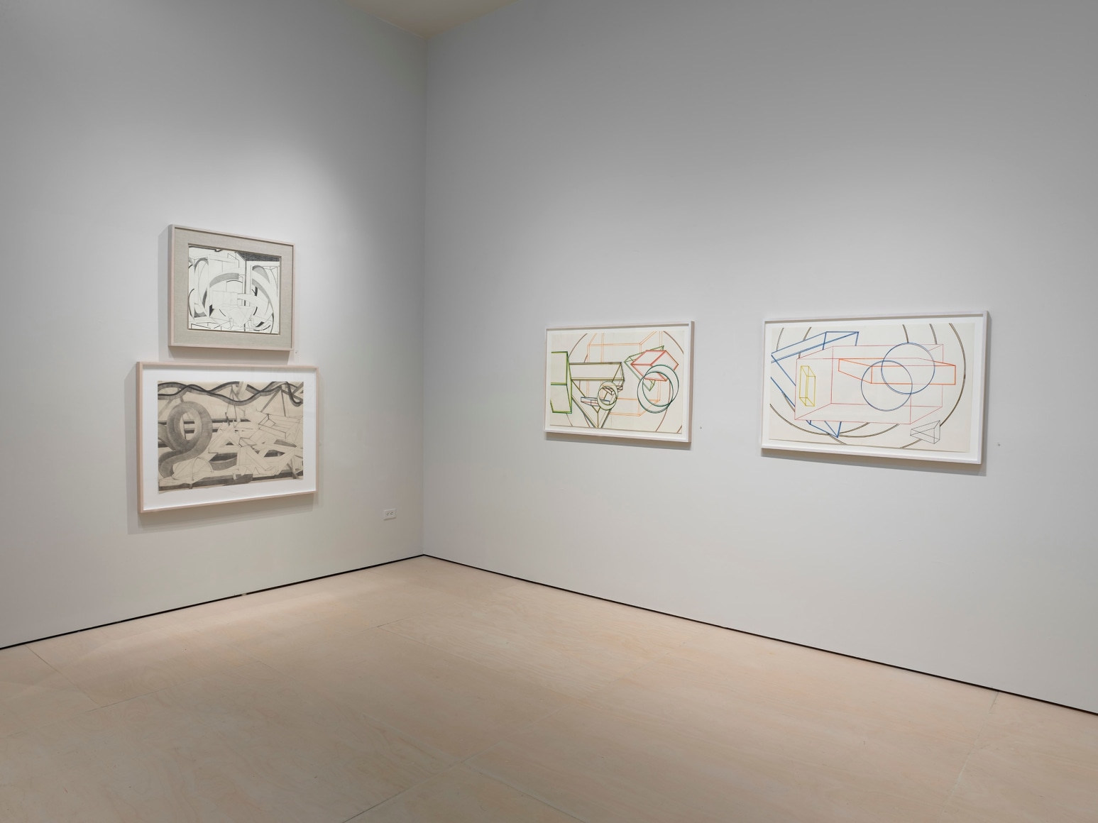 Installation views of &quot;Al Held: Works on Paper, 1960 - 1989,&quot; at McClain Gallery, September 2024. Photos by Tom Dubrock