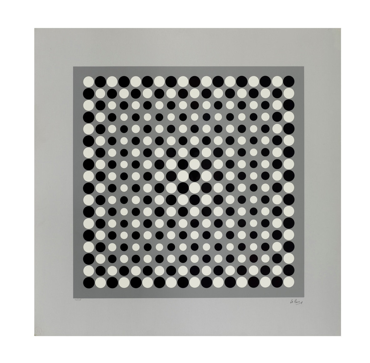 Julio Le Parc Untitled, c. 1960s serigraph paper: 26 x 26 inches frame: 28 5/8 x 28 5/8 inches Edition 16 of 125