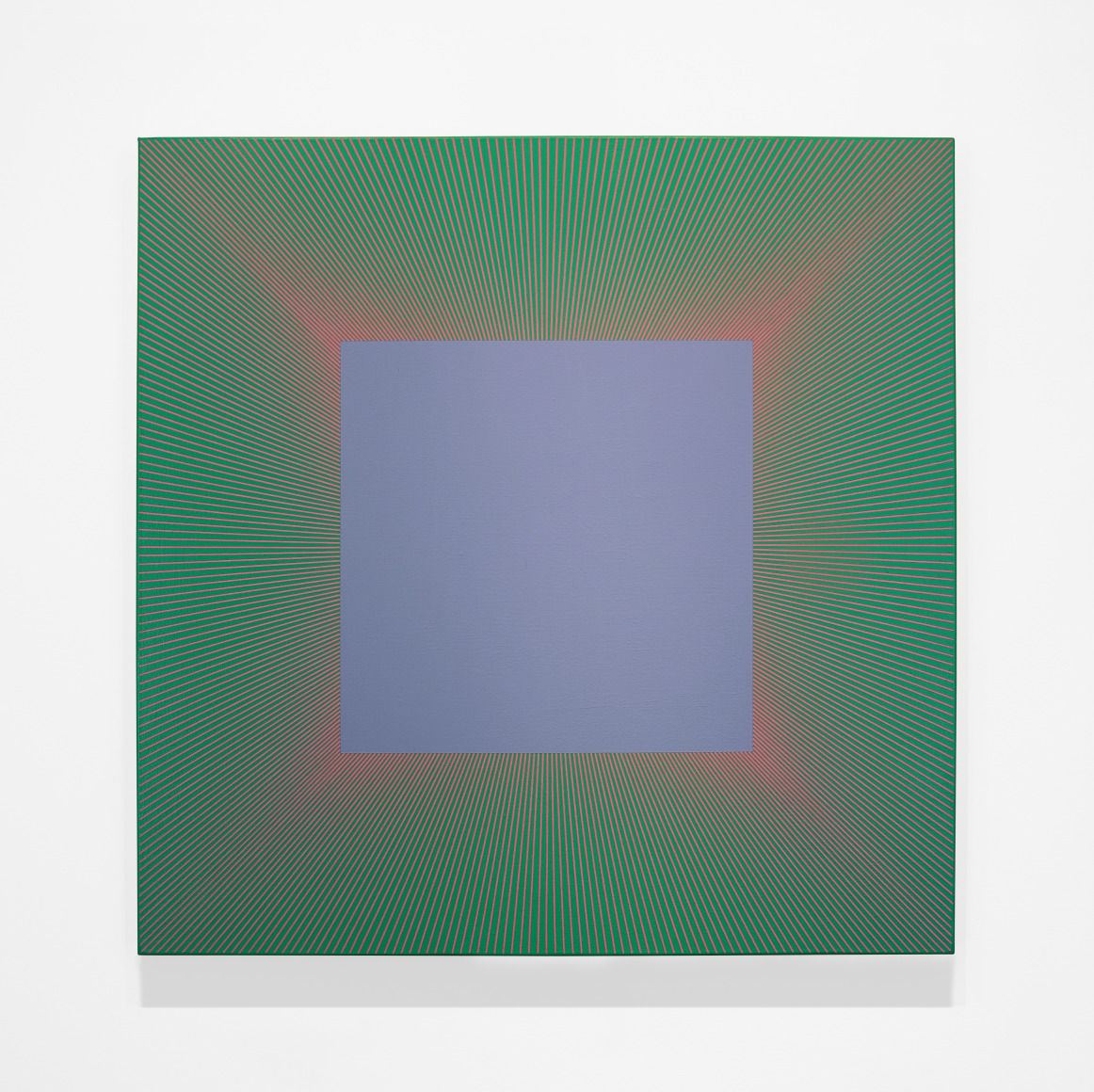 Richard Anuszkiewicz  Rose Edged Blue, 1977 &ndash; 2018  acrylic on canvas  48 x 48 inches