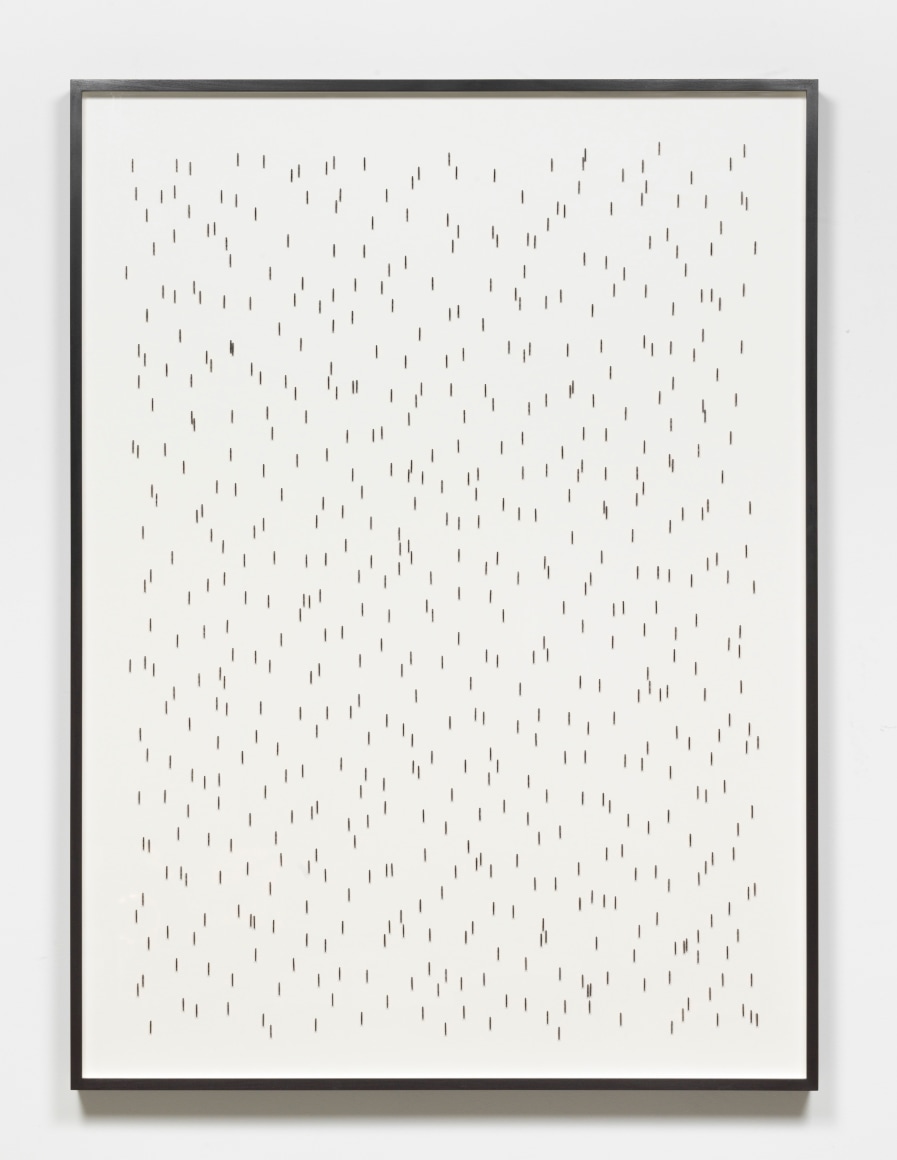 Alicja Kwade Rain (60 cm), 2018 Measuring stick on paper 51 1/5 x 37 4/5 x 2 inches