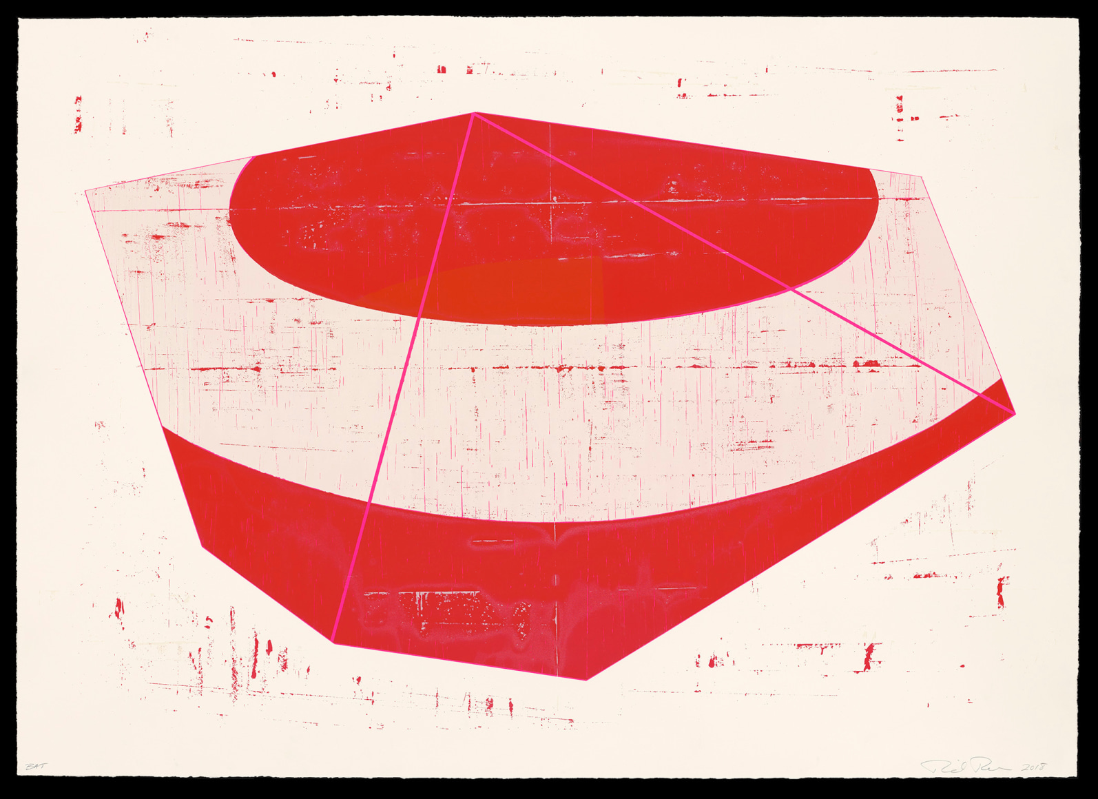 David Row,  Beacon, 2018,  silkscreen in 3 colors with waterbased and UV inks (16 passes),  image: 48 3/4 x 68 1/2 inches,  paper: 49 1/4 x 69 inches,  frame: 52 3/4 x 72 5/8 inches,  edition of 10