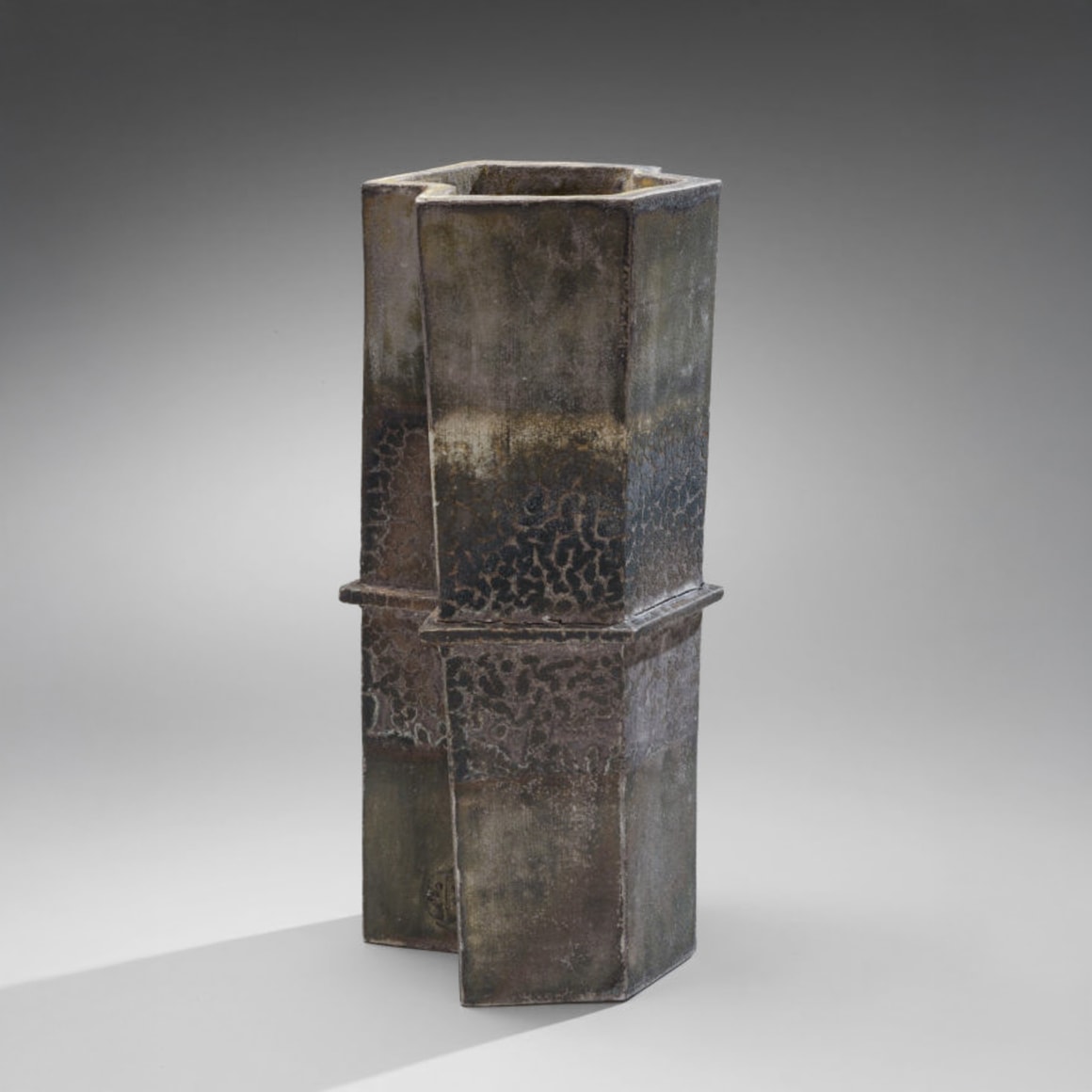 Large, geometric, angular vase