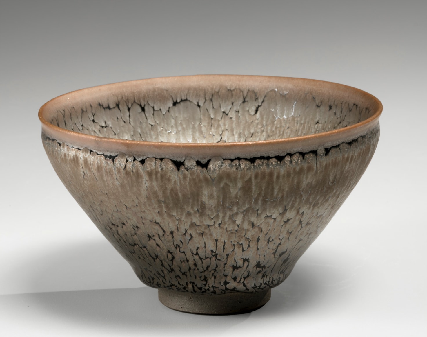 Sparkling oil-spot tenmoku conical teabowl, 2019