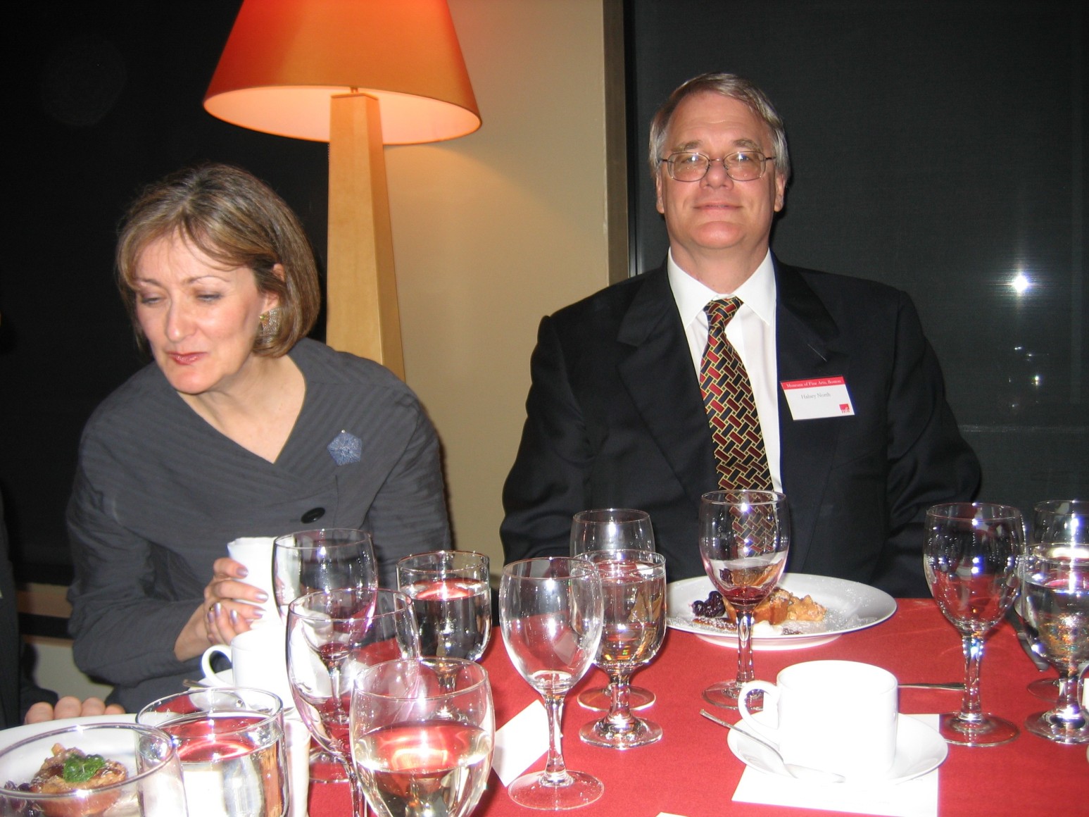 With Joan Mirviss at the opening of &quot;Fired Earth, Woven Bamboo: Contemporary Japanese Ceramics and Bamboo Art from the Stanley and Mary Ann Snider Collection,&quot; MFA, Boston, 2013.