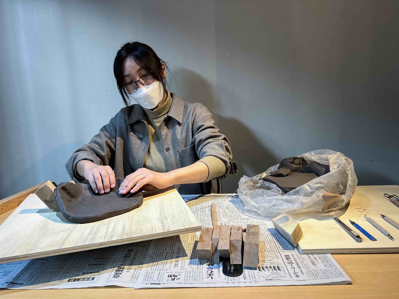 Visiting the artist in Kyoto, 2022.