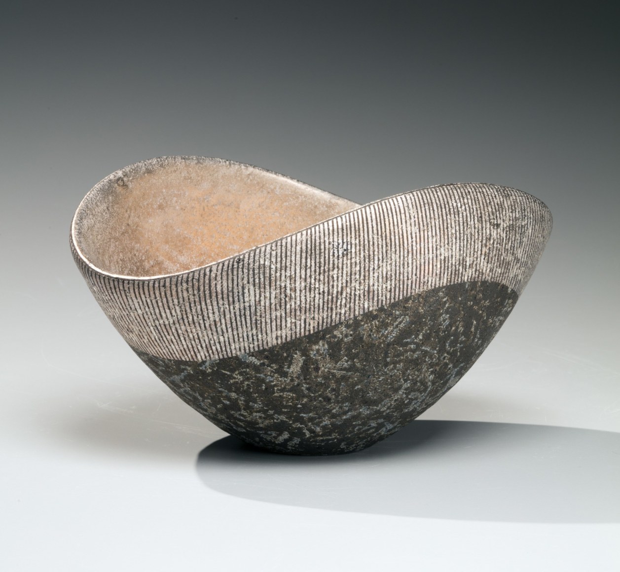 Iguchi Daisuke, Silver glazed bowl with flaring mouth