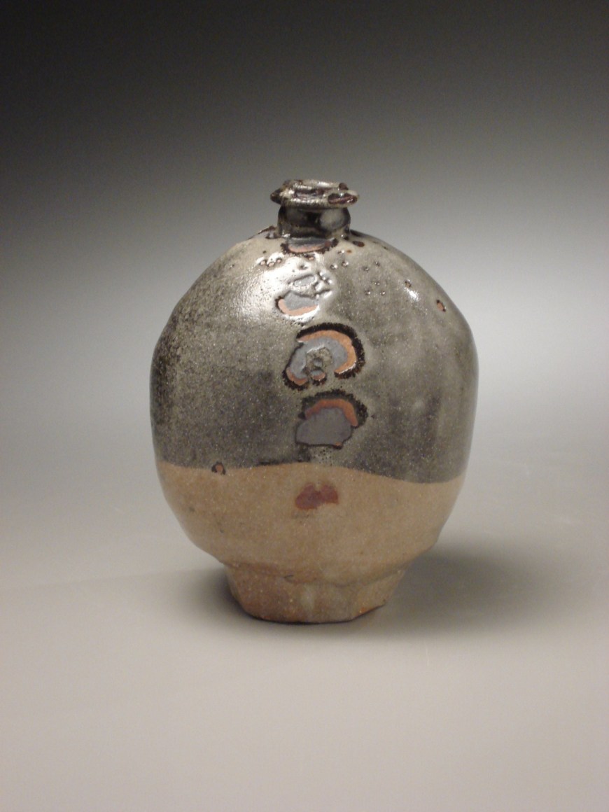 Flattened vase on raised foot with attenuated mouth, 2006