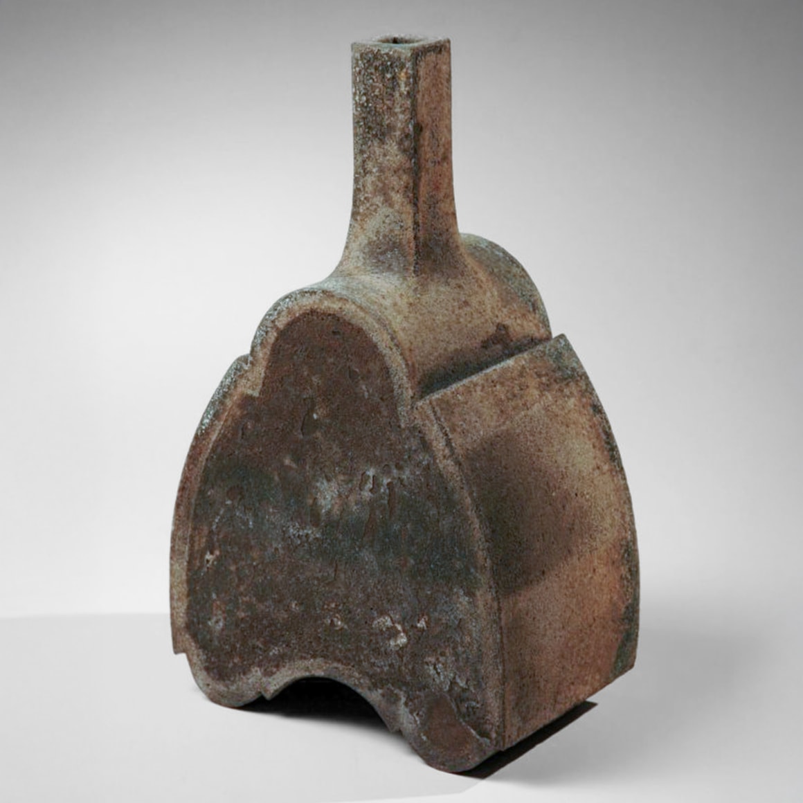 Vessel with lobed body and thin square neck