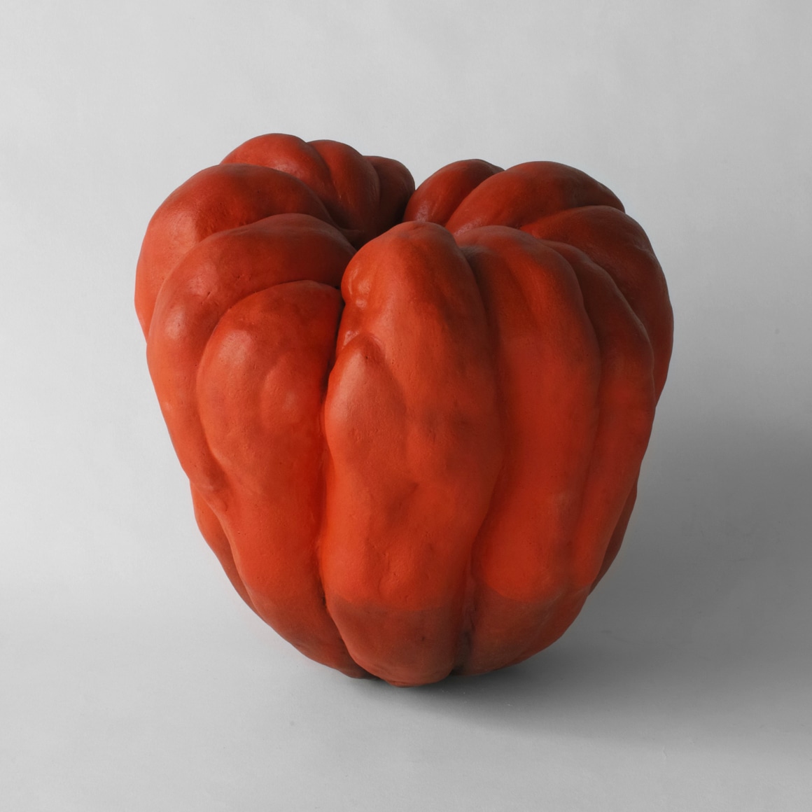 Katsumata, Chieko, Katsumata Chieko, biomorphic, sculpture, ceramics, ceramic, japanese, color, Japanese ceramics, contemporary, French, red, black, akoda, pumpkin, matte, slip, glazed, stoneware, 2015