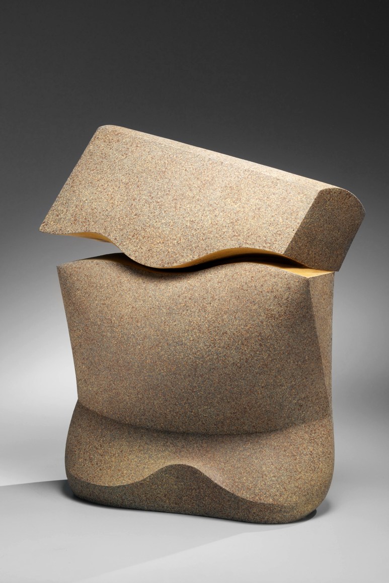 Fujino Sachiko, Woman, geometric sculpture, 1995, matte-glazed stoneware, Japanese sculpture, Japanese pottery, Japanese contemporary ceramics, Japanese female artist, clay
