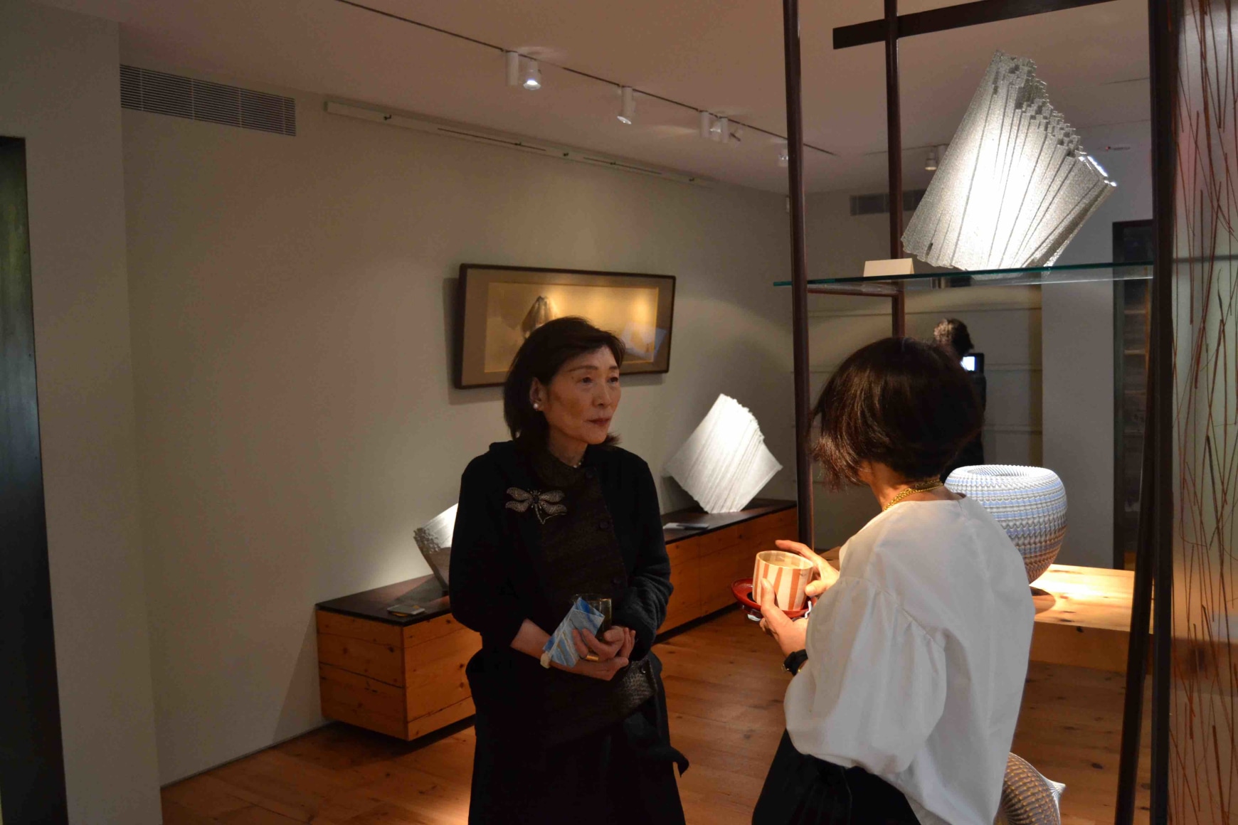 Artist Kishi Eiko at her exhibition opening at Joan B Mirviss LTD, 2019.&nbsp;