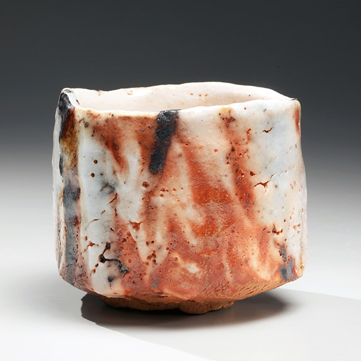Hori Ichiro, shino-glazed teabowl, 2011, glazed stoneware, Japanese teabowl, Japanese teaware, Japanese ceramics, Japanese pottery, shino, Japanese contemporary ceramics
