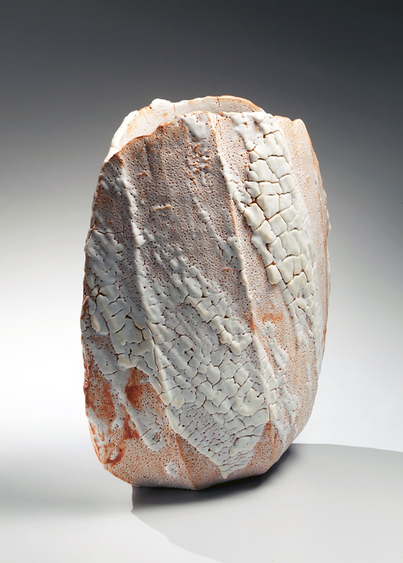 Hori Ichiro, shino-glazed vessel, glazed stoneware, ca. 2007, Japanese shino, Japanese vessel, Japanese ceramics, Japanese pottery,Japanese contemporary ceramics