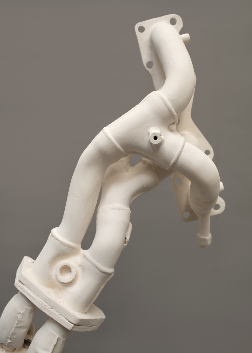 Katja Larsson Pneuma I (Detail) Jesmonite, milk paint, mild steel 47.24 x 25.59 x 24.41 in