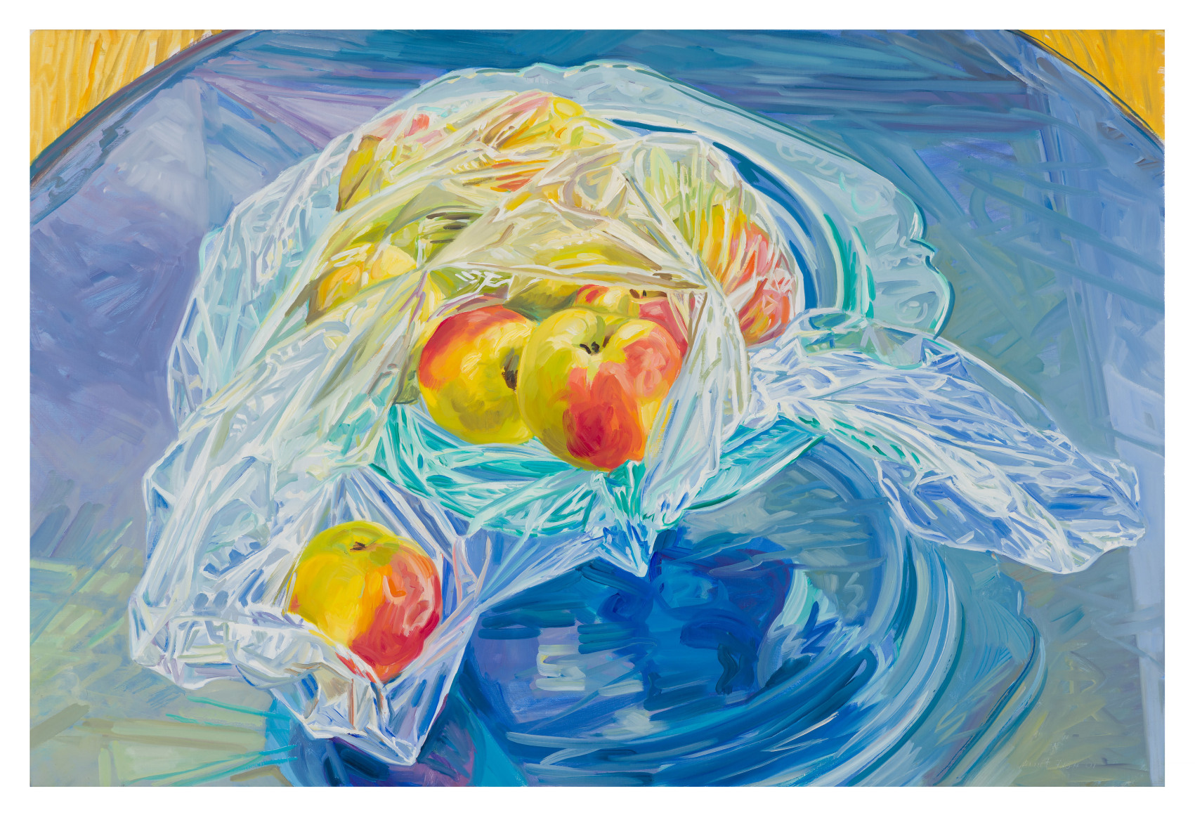 Bag of Lady Apples, 2001 Oil on linen 28 x 42 inches