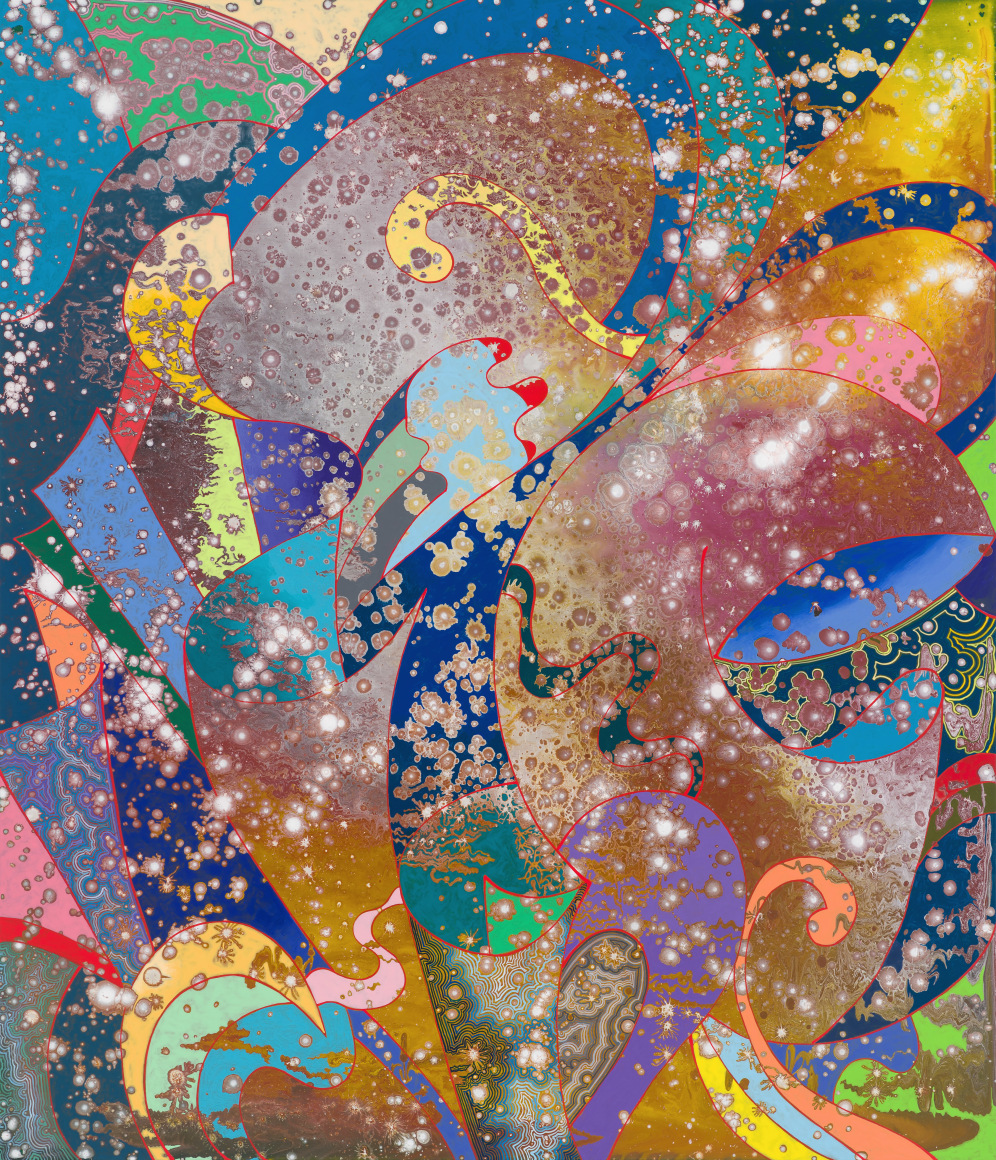 Barbara Takenaga Time Loop, 2024 Acrylic on linen 42 x 36 inches