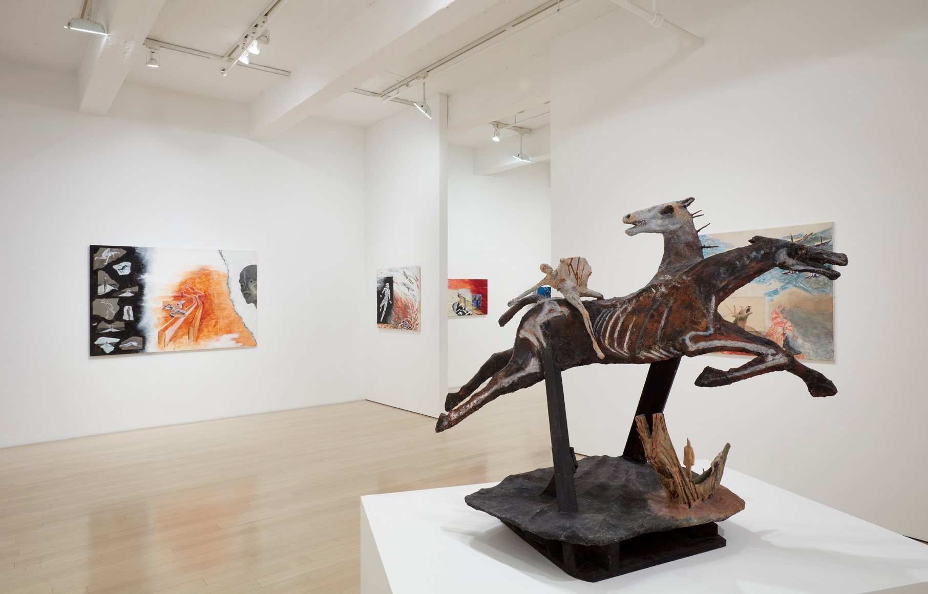 Installation view of Mary Frank: What Color Courage?