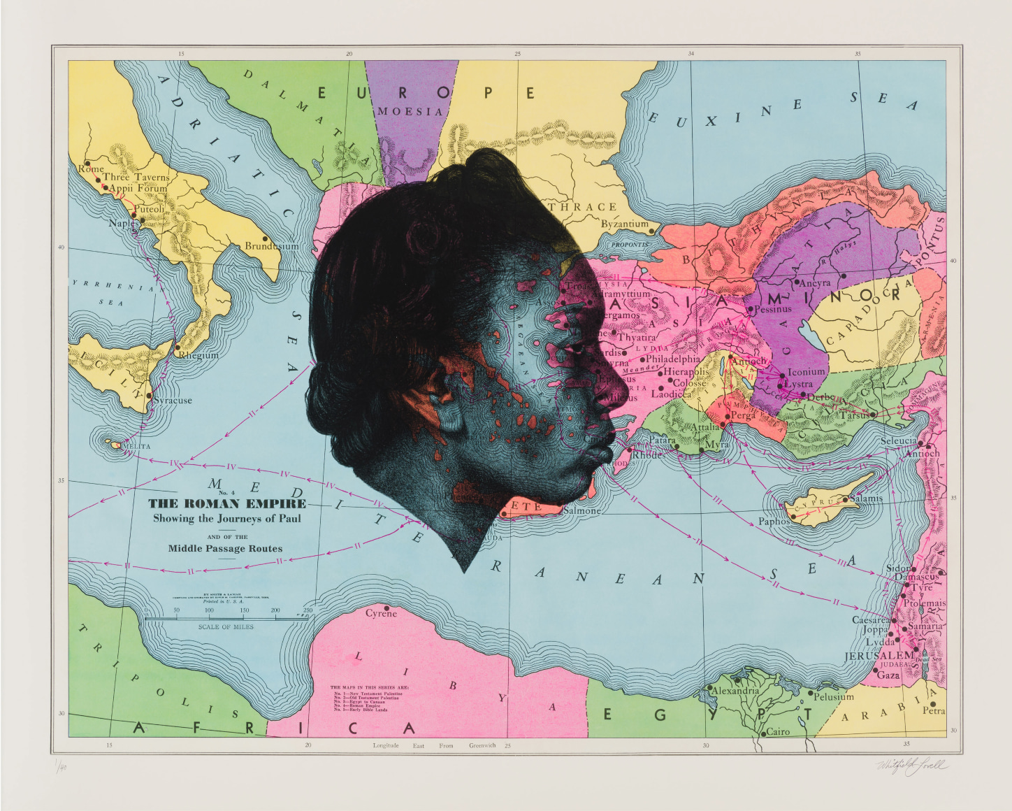 Whitfield Lovell Wayfarer VII Pigment print on Moab Entrada Natural Paper 23 &frac14; x 28 ⅞ inches Edition of 40, 15 AP