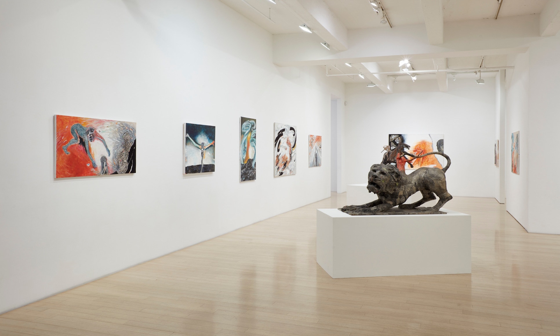 Installation view of Mary Frank: What Color Courage?