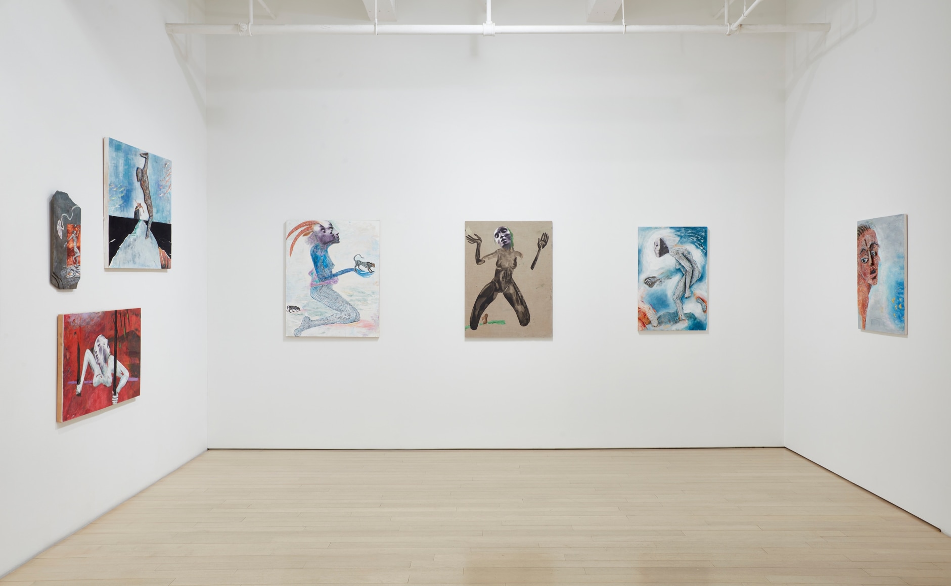 Installation view of Mary Frank: What Color Courage?