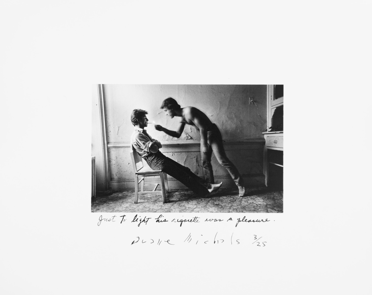 Just to Light His Cigarette Was a Pleasure, 1978. Gelatin silver print, 3 &frac12; x 5 inches (image); 8 x 10 inches (paper), Edition 3/25