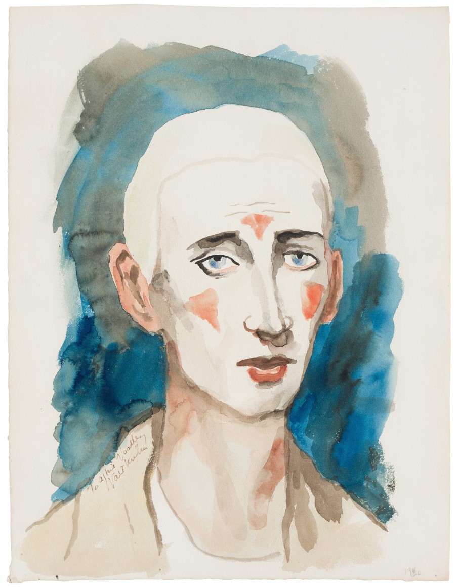 Head of a Clown, 1930 Watercolor on paper 15 1/2 x 12 inches