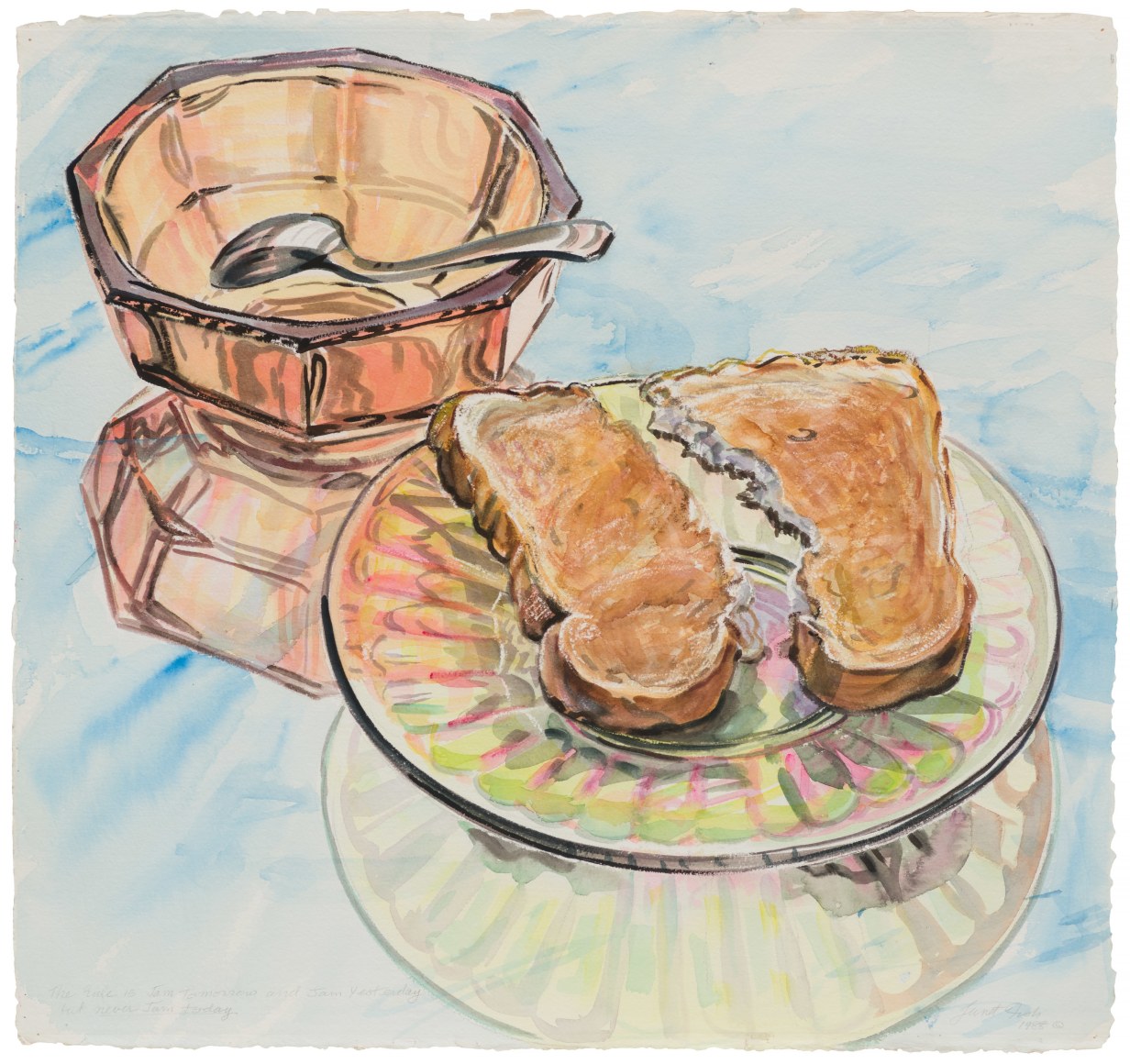 No Jam Today, 1988 Watercolor and pencil on paper 22 3/4 x 24 inches