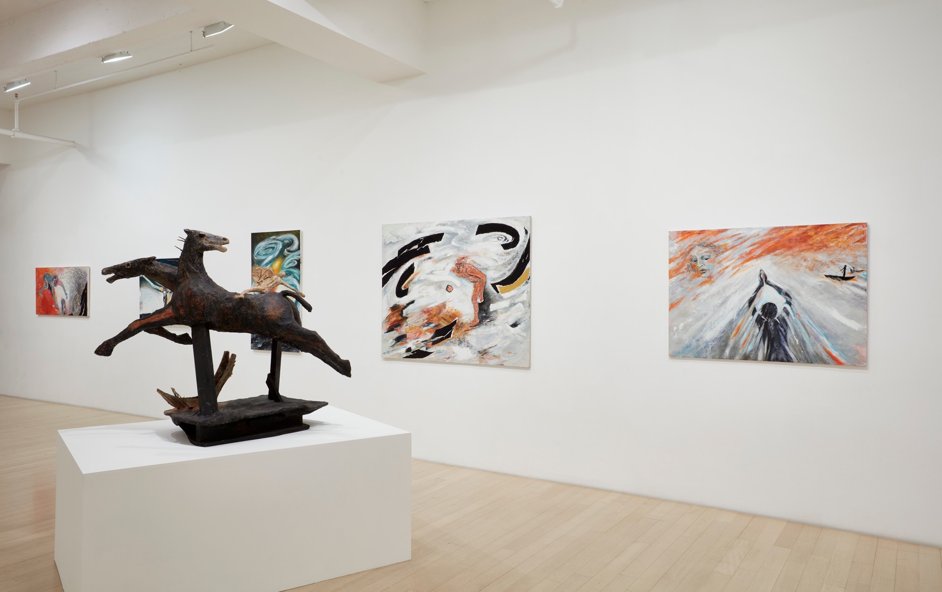 Installation view of Mary Frank: What Color Courage?