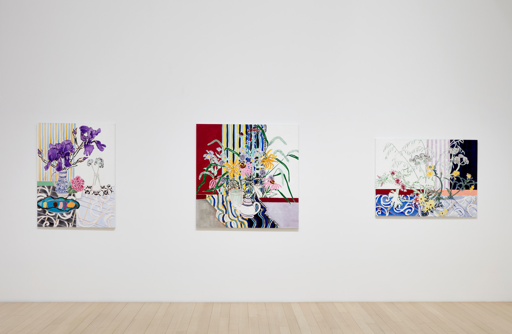 Installation of Robert Kushner: Antella Windows and Curtains, DC Moore Gallery, 2024