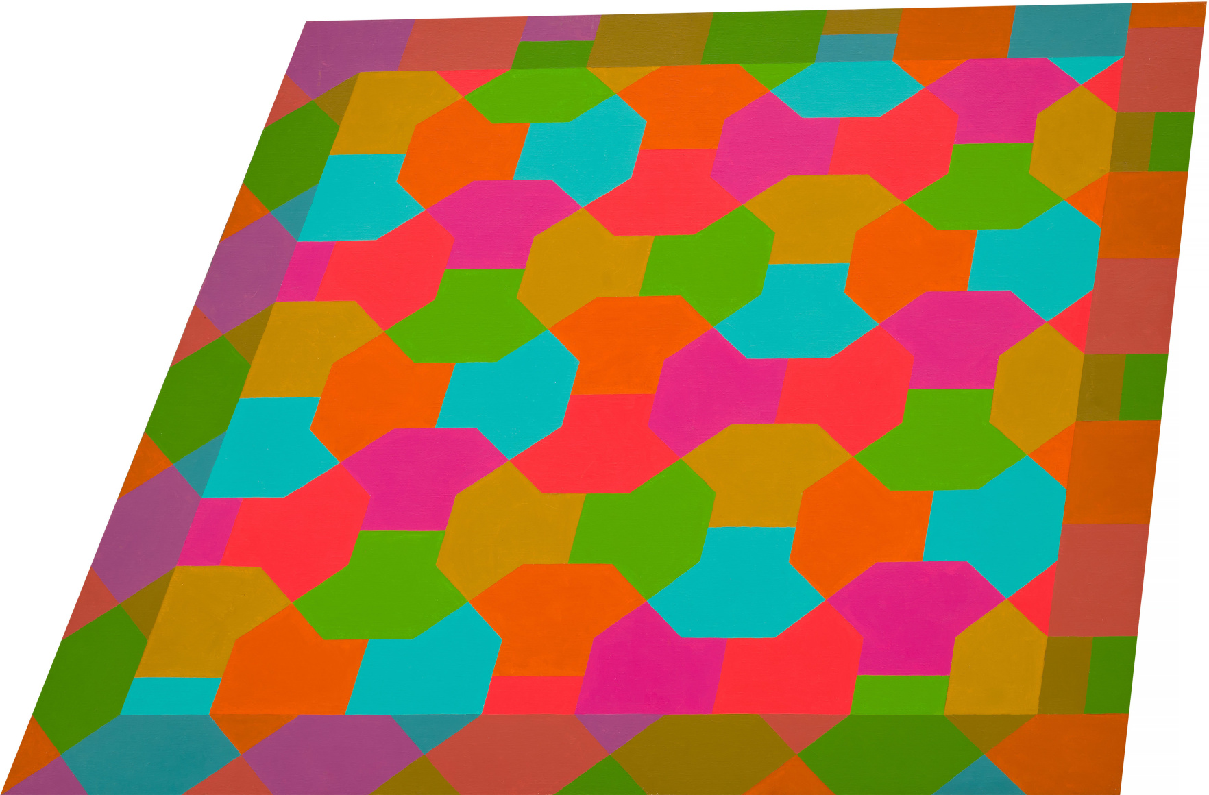 Pattern on Trapezoid, 1967 Acrylic on canvas 41 1/4 x 64 inches