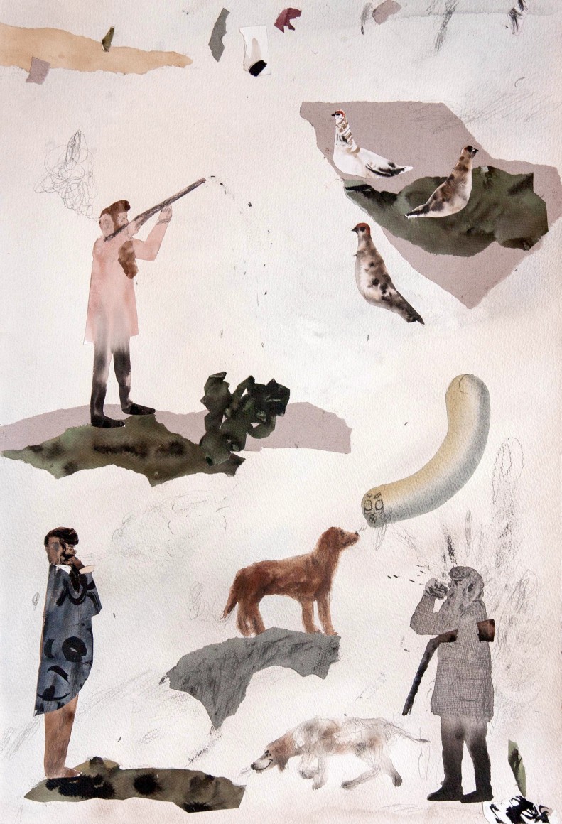 collage work on paper