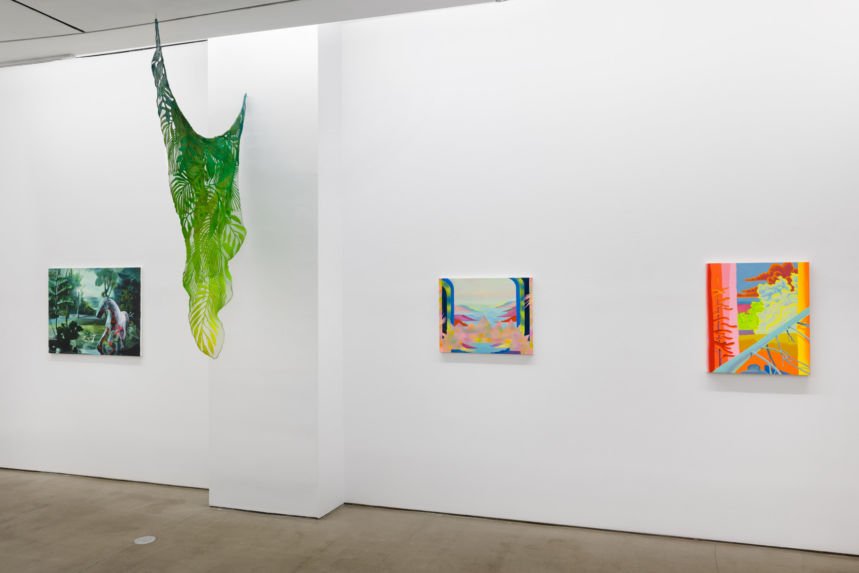 Installation view of &quot;Plastic Garden&quot;, a group exhibition of painting and sculpture