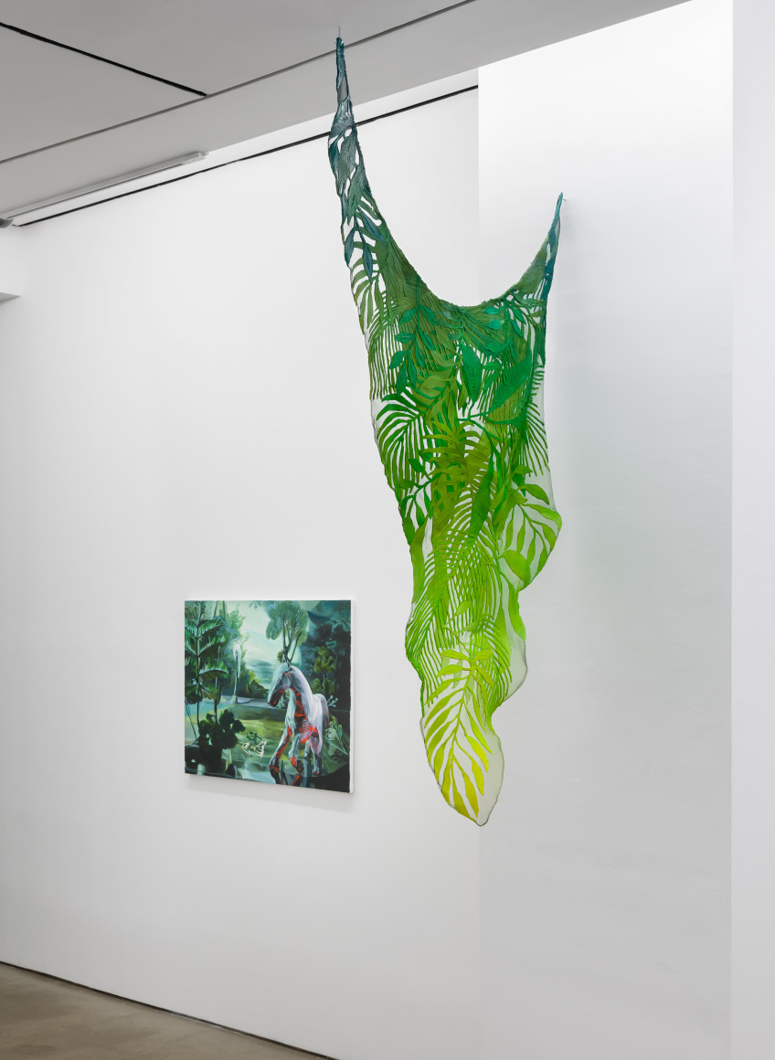 Installation view of &quot;Plastic Garden&quot;, a group exhibition of painting and sculpture