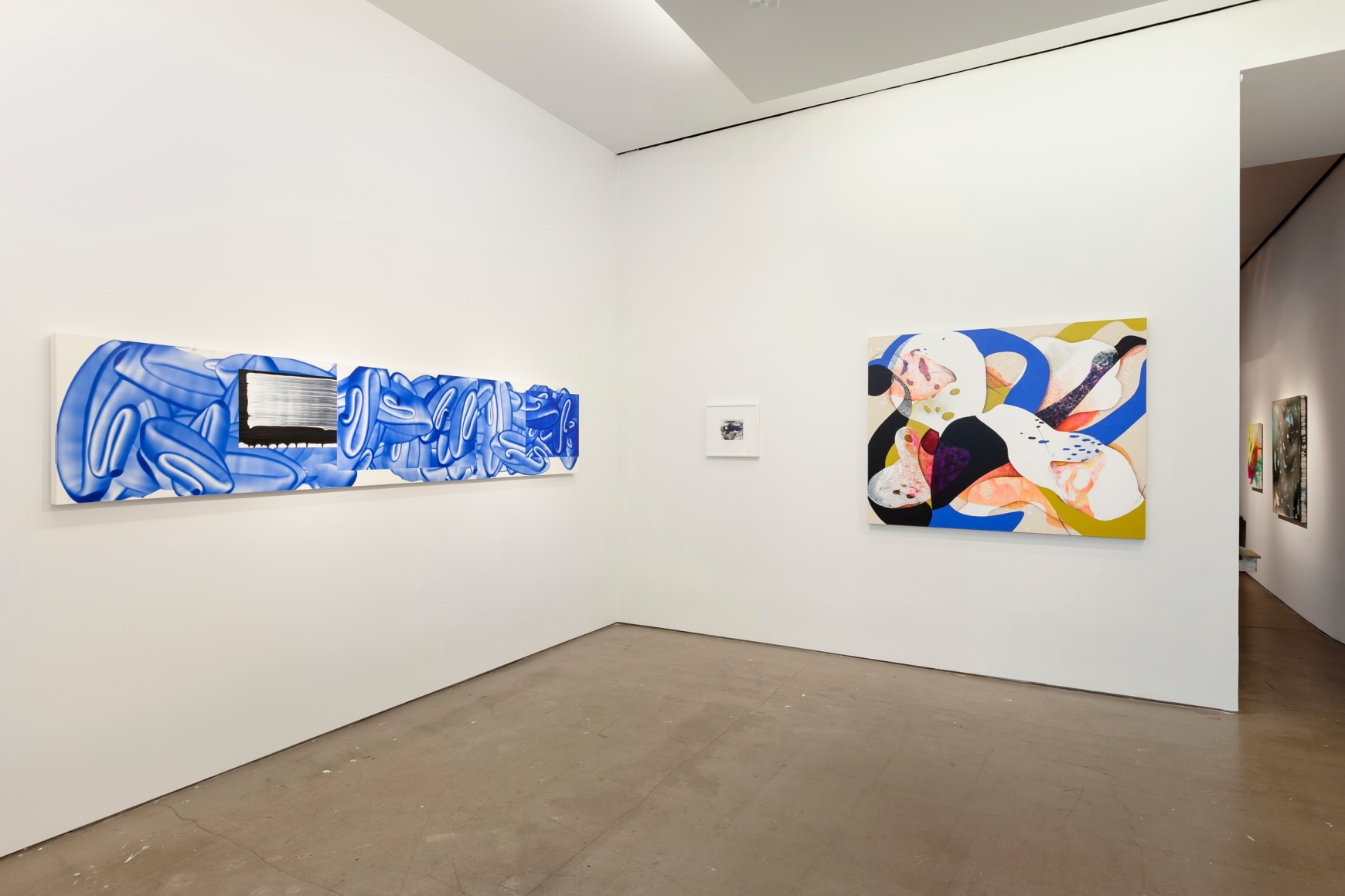 Installation of paintings and works on paper