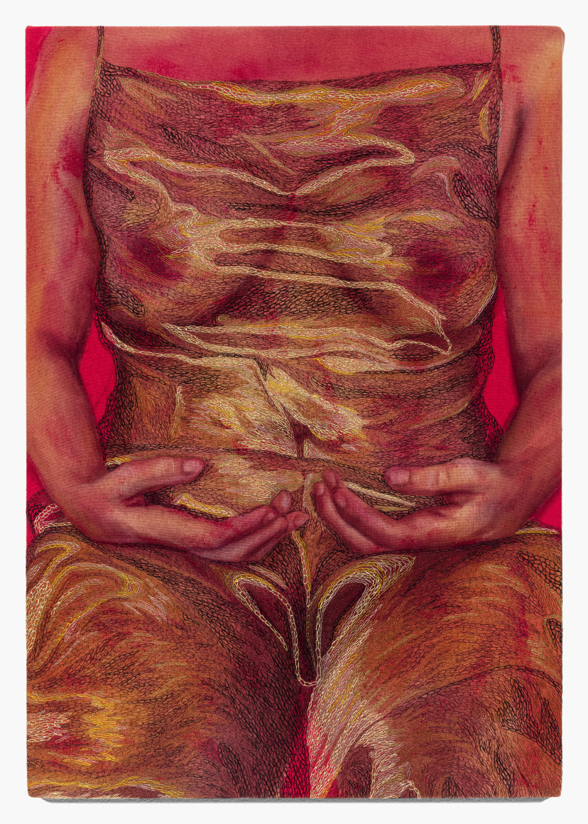 Silk embroidered painting by Katarina Riesing