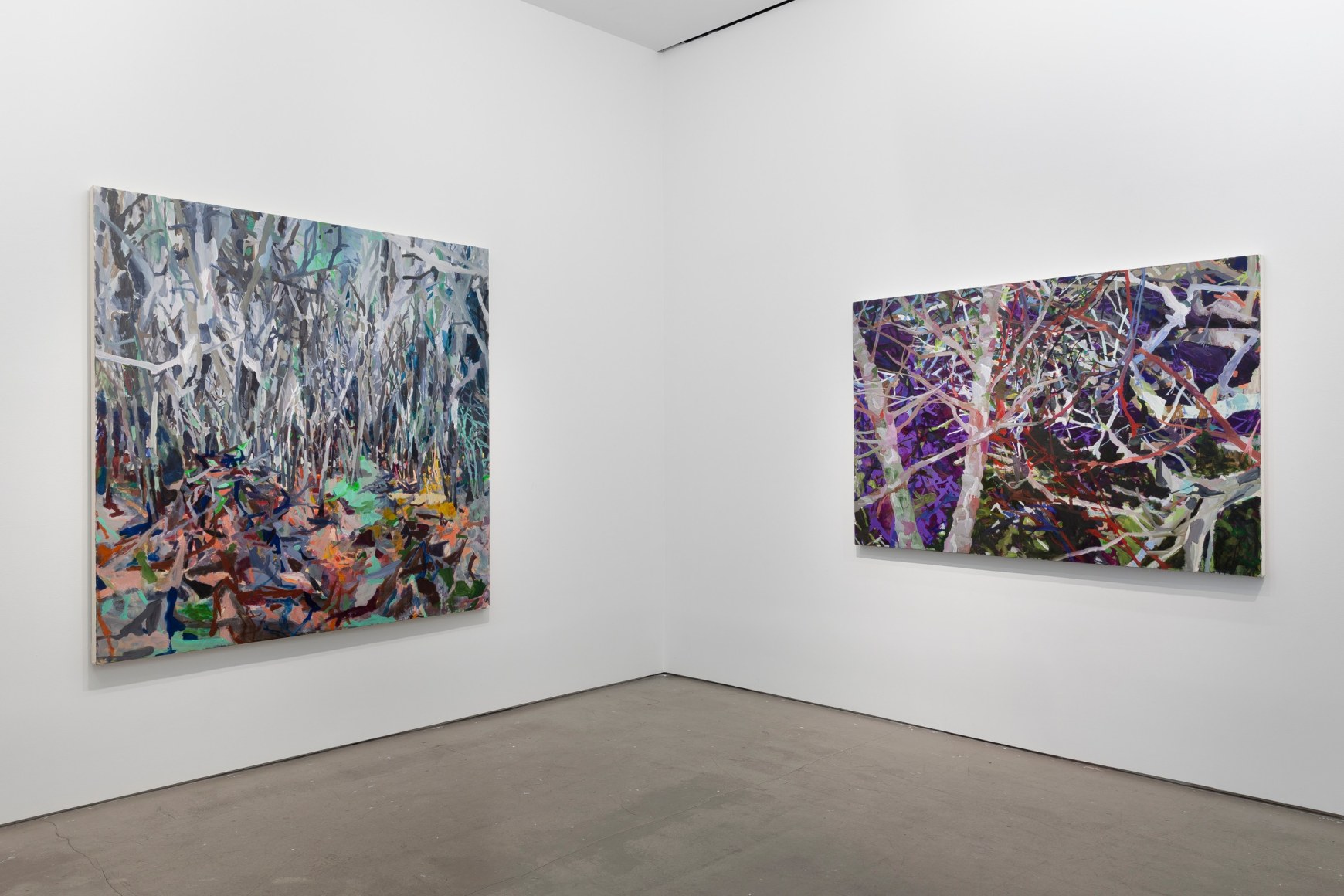 Installation of paintings by Allison Gildersleeve