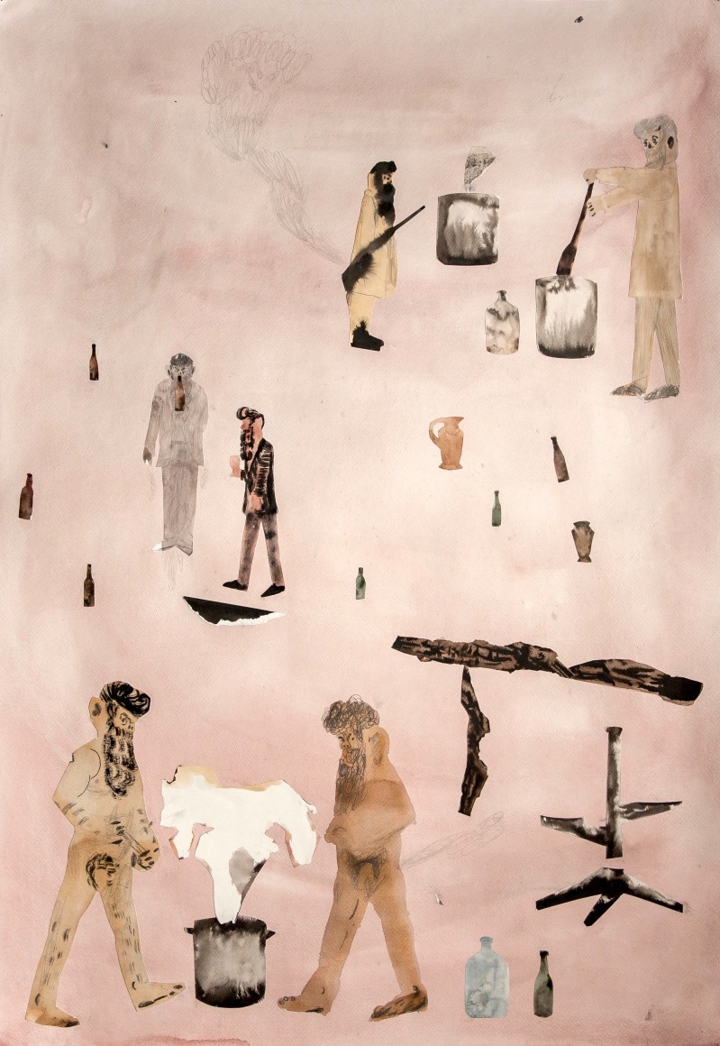 collage work on paper