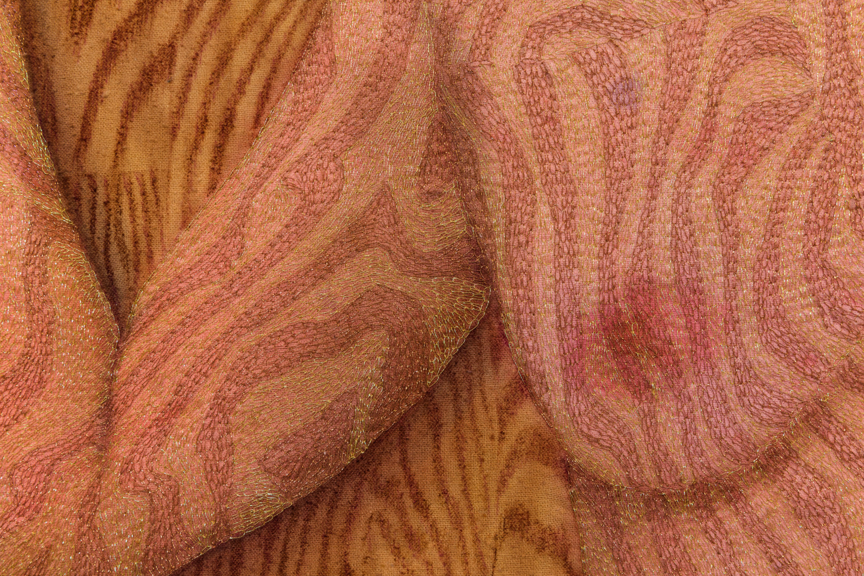 Dye and embroidery on canvas by Katarina Riesing