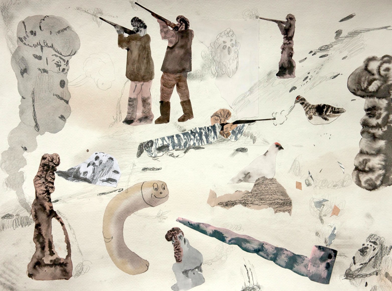 collage work on paper