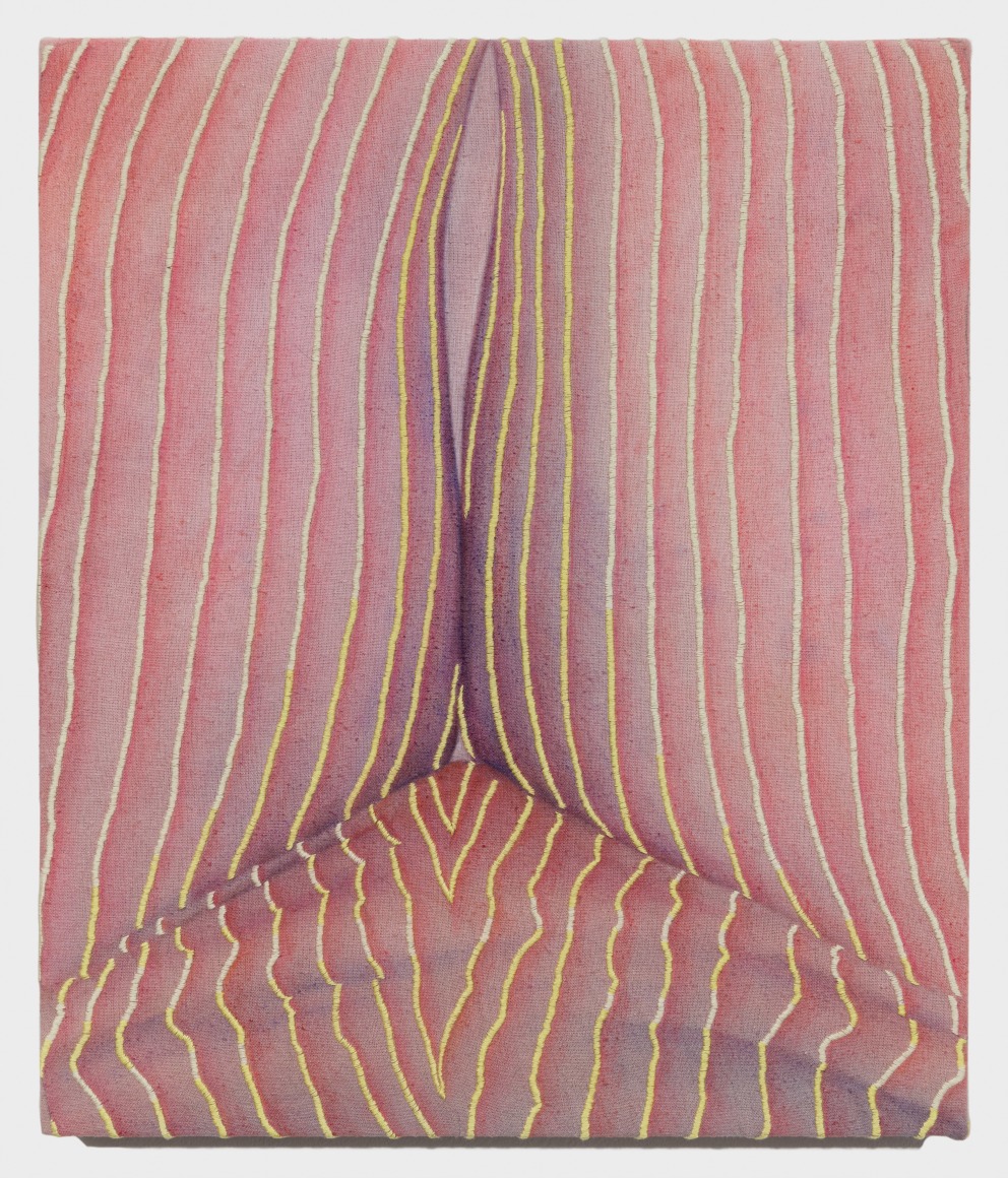 Dye and embroidery on canvas by Katarina Riesing