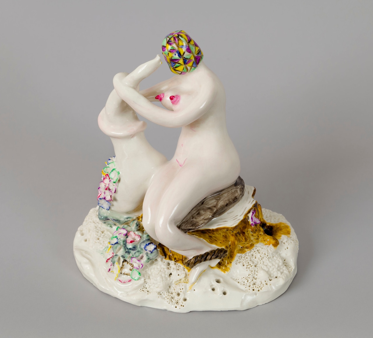 Untitled (Seamonster), 2012, Porcelain, tin-glaze, on glaze enamels