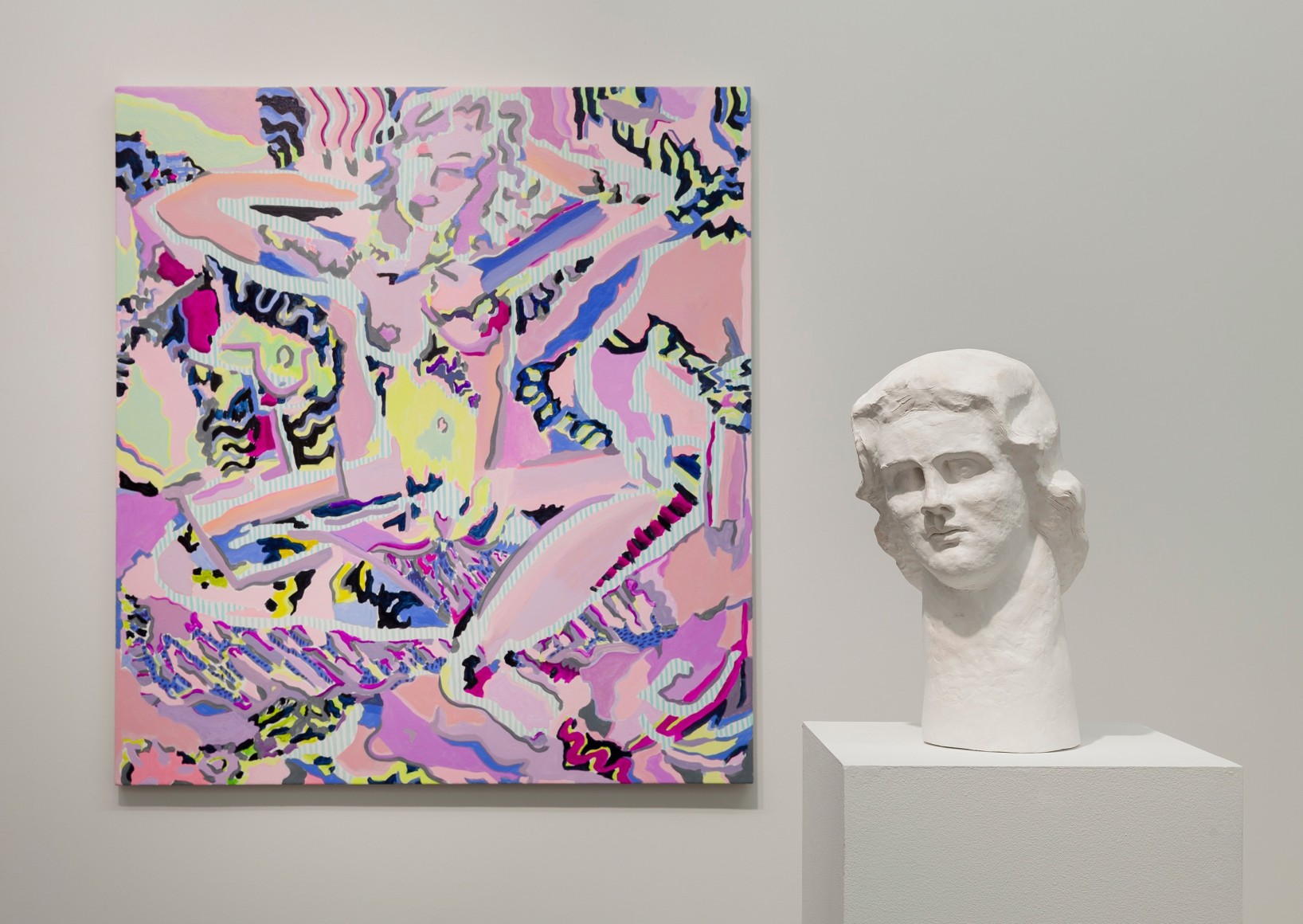 Installation of sculptures and paintings