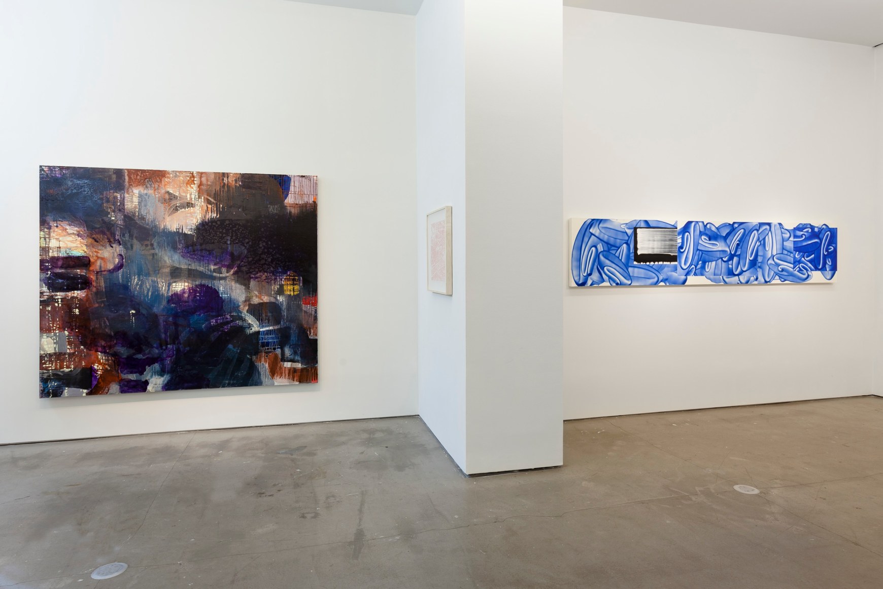 Installation of paintings and works on paper