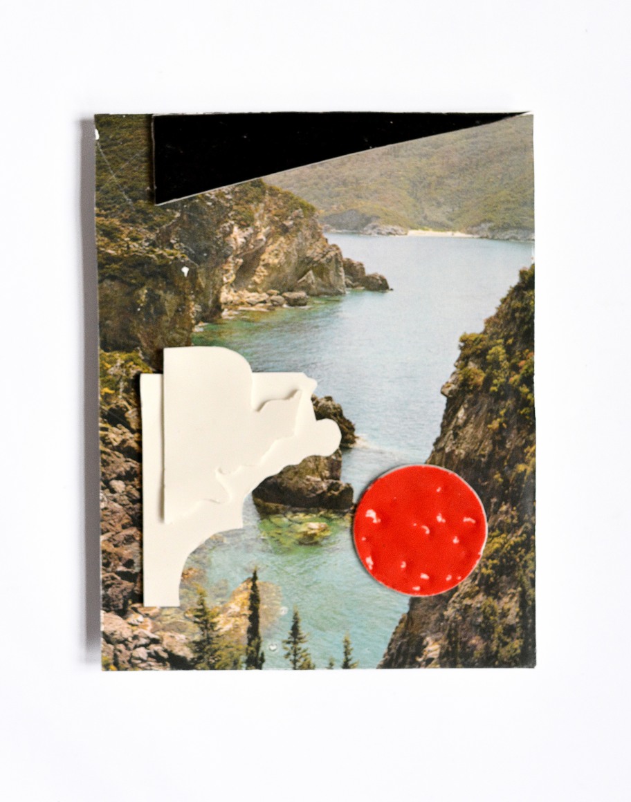 Ceramic on print work by Marjolijn de Wit