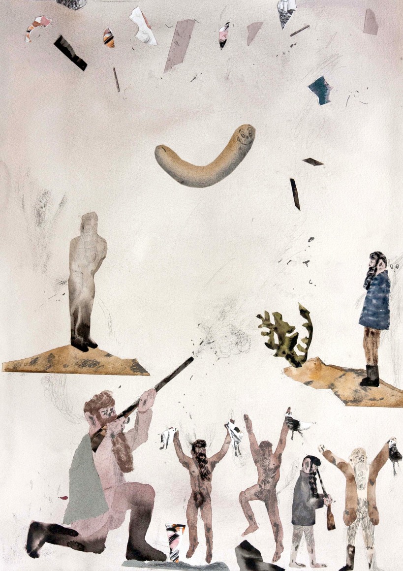 collage work on paper