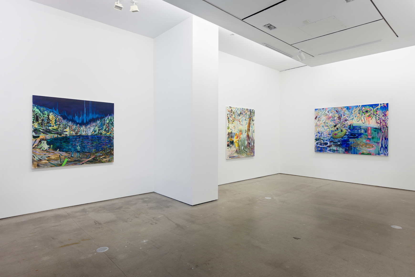 Installation of paintings by Melanie Daniel